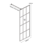 1400mm Black Grid Framework Wet Room Shower Screen - Nova