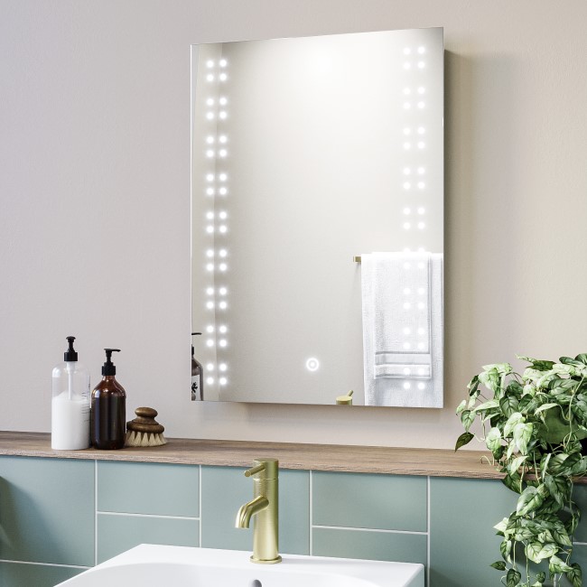 Rectangular LED Heated Bathroom Mirror 500 x 700mm - Leo