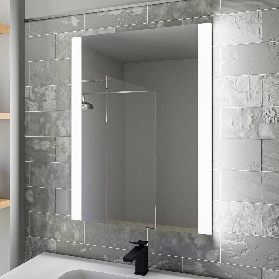 Rectangular LED Bathroom Mirror with Demister 600 x 800mm - Pegasus