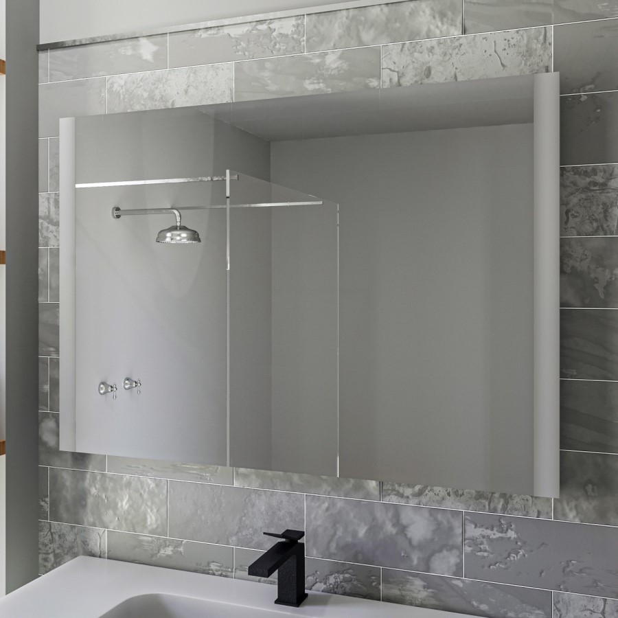 Rectangular LED Bathroom Mirror with Demister 1000 x 700mm - Pegasus