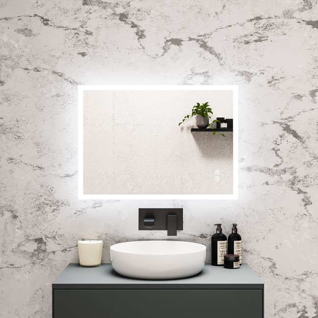 LED Bathroom Mirror with Bluetooth & Shaver Socket 700 x 500mm - Divine