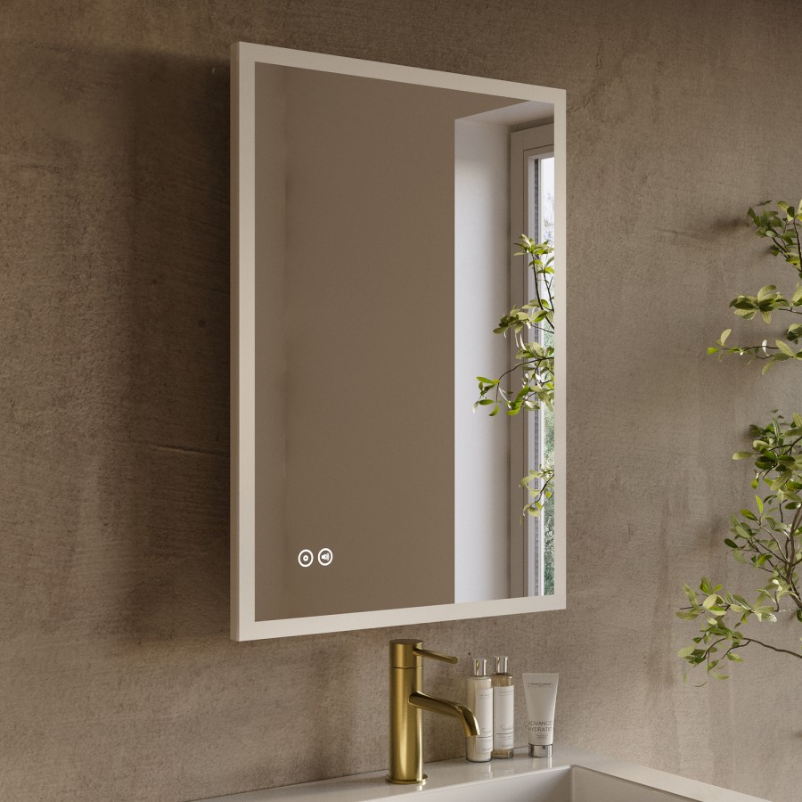 LED Bathroom Mirror with Bluetooth & Shaver Socket 700 x 500mm - Divine
