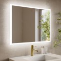 BeBa_26146A Rectangular Heated Bathroom Mirror with Lights Shaver Socket & Bluetooth Speaker 800 x 600mm - Divine
