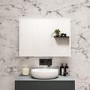 Rectangular LED Bathroom Mirror with Bluetooth & Shaver Socket 800 x 600mm - Divine