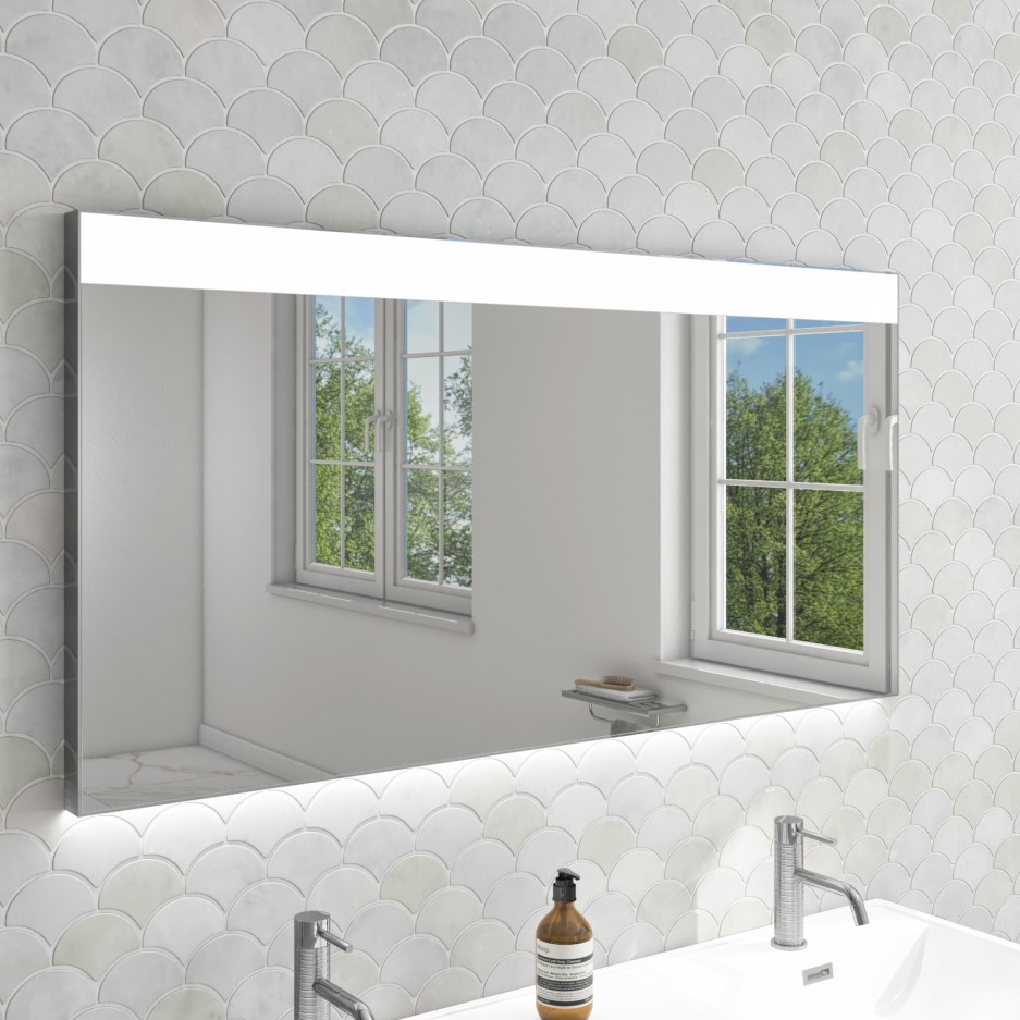 Polaris Illuminated LED Bathroom Mirror with Demister - 1200 x 700mm ...