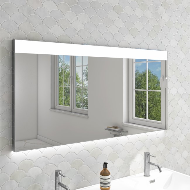Rectangular LED Bathroom Mirror with Demister 1200 x 700mm - Polaris