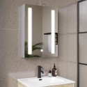 BeBa_26151 Single Door Chrome Mirrored Bathroom Cabinet with Lights 500 x 700mm - Capricorn