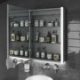 Chrome Mirrored Wall Bathroom Cabinet with Lights and Shaver Socket 500 x 700mm - Mizar