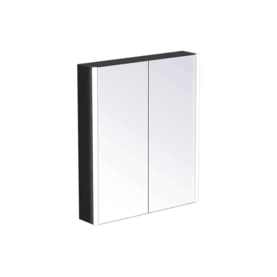 Chrome Mirrored Wall Bathroom Cabinet with Lights and Shaver Socket 600 x 700mm - Mizar