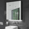 Chrome Mirrored Wall Bathroom Cabinet with Lights and Shaver Socket 600 x 700mm - Mizar