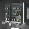 Chrome Mirrored Wall Bathroom Cabinet with Lights and Shaver Socket 600 x 700mm - Mizar