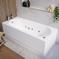 Single Ended Whirlpool Spa Bath with 6 Whirlpool Jets 1700 x 750mm - Alton