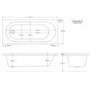 Single Ended Whirlpool Spa Bath with 6 Whirlpool Jets 1700 x 750mm - Alton
