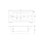 Single Ended Whirlpool Spa Bath with 14 Whirlpool Jets 1700 x 750mm - Alton