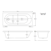 Single Ended Whirlpool Spa Bath with 14 Whirlpool Jets 1800 x 800mm - Alton
