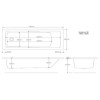 Rutland Single Ended Bath with 6 Jet Whirlpool System - 1800 x 800mm