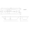 Burford Double Ended Bath with 6 Jet Whirlpool System - 1800 x 800mm