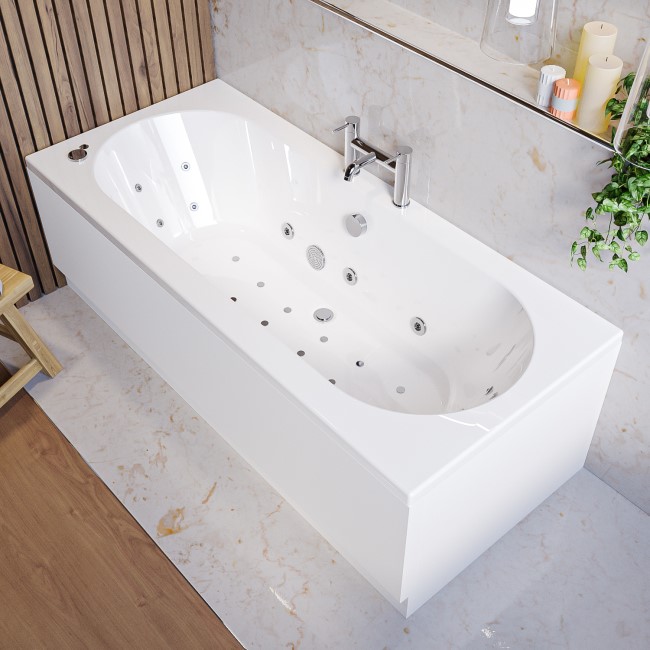Double Ended Whirlpool Spa Bath with 14 Whirlpool & 12 Airspa Jets 1700 x 750mm - Burford