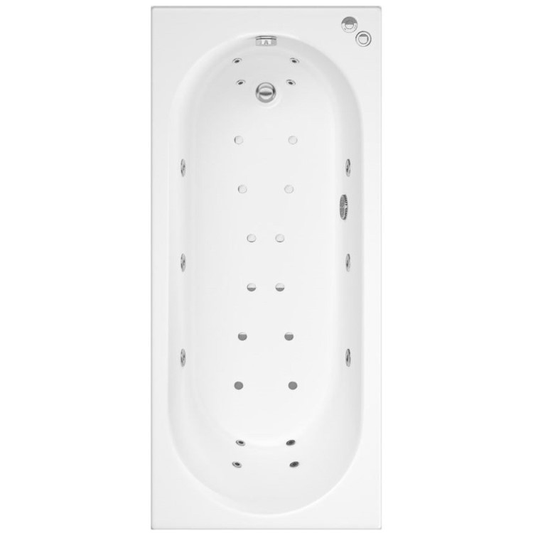 Double Ended Whirlpool Spa Bath with 14 Whirlpool & 12 Airspa Jets 1800 x 800mm - Burford