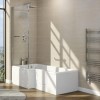 L Shape Shower Bath Left Hand with Front Panel &amp; Bath Screen 1700 x 750mm - Yale