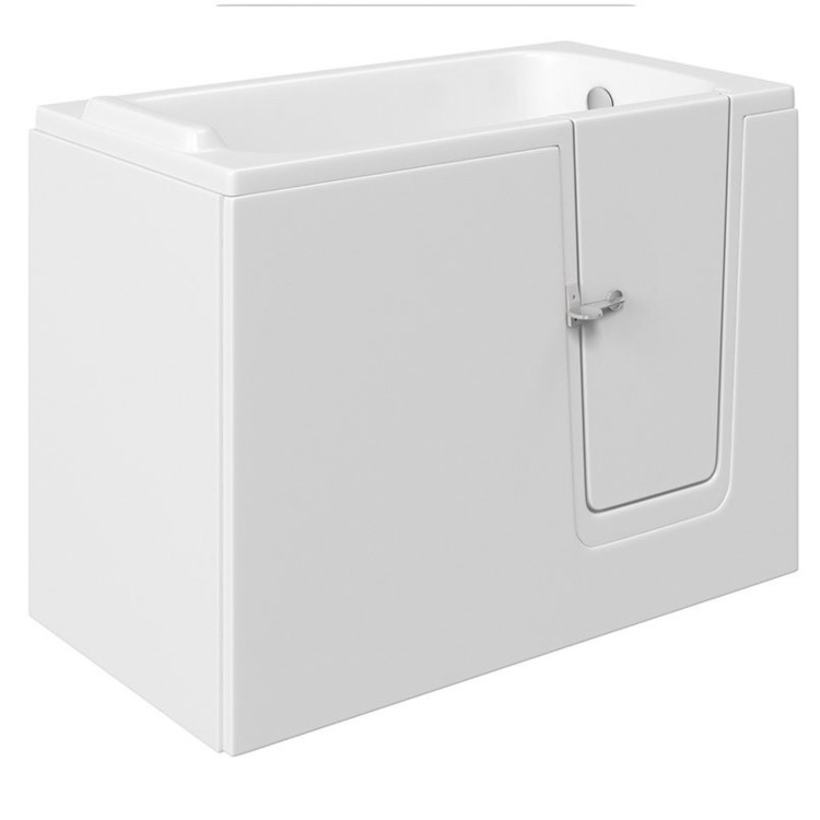 Small Deep Walk In Bath Right Hand with Front Panel & Integrated Seat 1210 x 660mm - Princeton