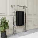 BeBa_26264 Black and Chrome Traditional Column Radiator with Towel Rail 952 x 659mm - Regent