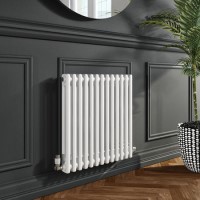 Nambi 2 Column Traditional Radiator - 600mm x 603mm - Gloss White