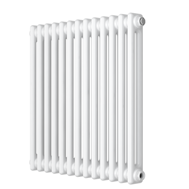 Nambi 2 Column Traditional Radiator - 600mm x 603mm - Gloss White