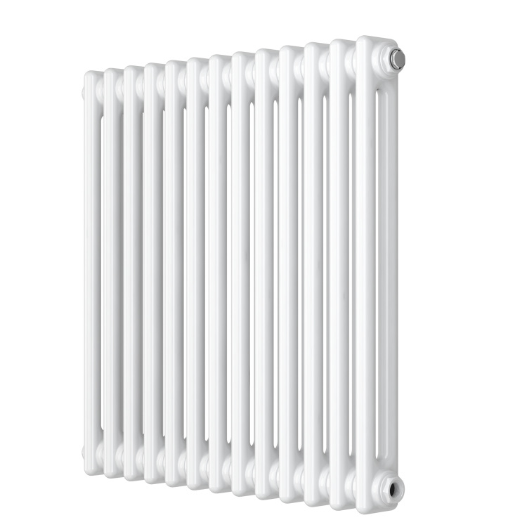 Nambi 2 Column Traditional Radiator - 600mm x 603mm - Gloss White