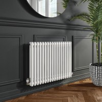 Nambi 2 Column Traditional Radiator - 600mm x 828mm - Gloss White