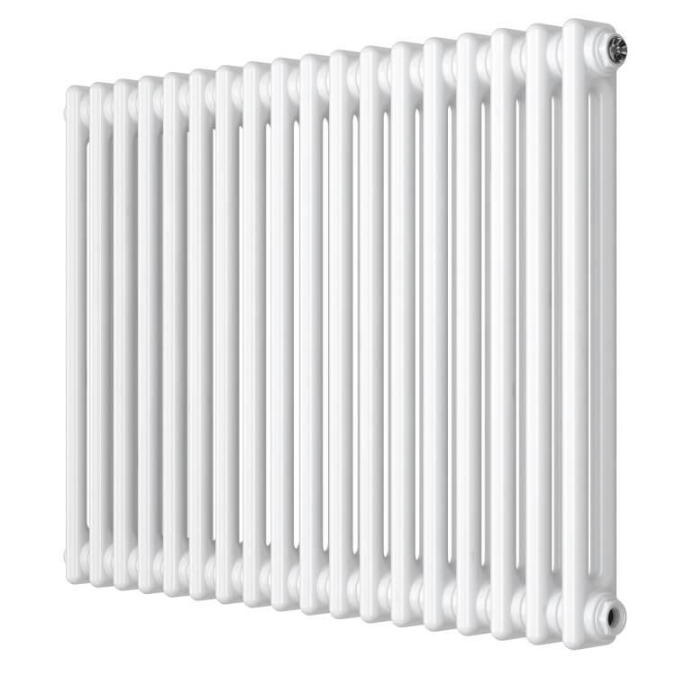 Nambi 2 Column Traditional Radiator - 600mm x 828mm - Gloss White