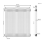 Nambi 2 Column Traditional Radiator - 600mm x 1008mm - Gloss White
