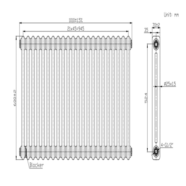 Nambi 600x1010 22 bars Gloss White