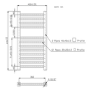 Chrome Heated Towel Rail Radiator 650 x 400mm - Dune