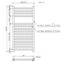 Chrome Heated Towel Rail Radiator 800 x 450mm - Dune
