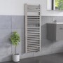 Chrome Heated Towel Rail Radiator 1200 x 450mm - Dune