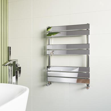 Brass Vertical Traditional Towel Rail Radiator 1200 x 479mm