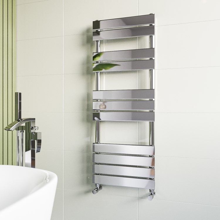 Chrome Towel Radiator 1200 x 450mm - Tundra