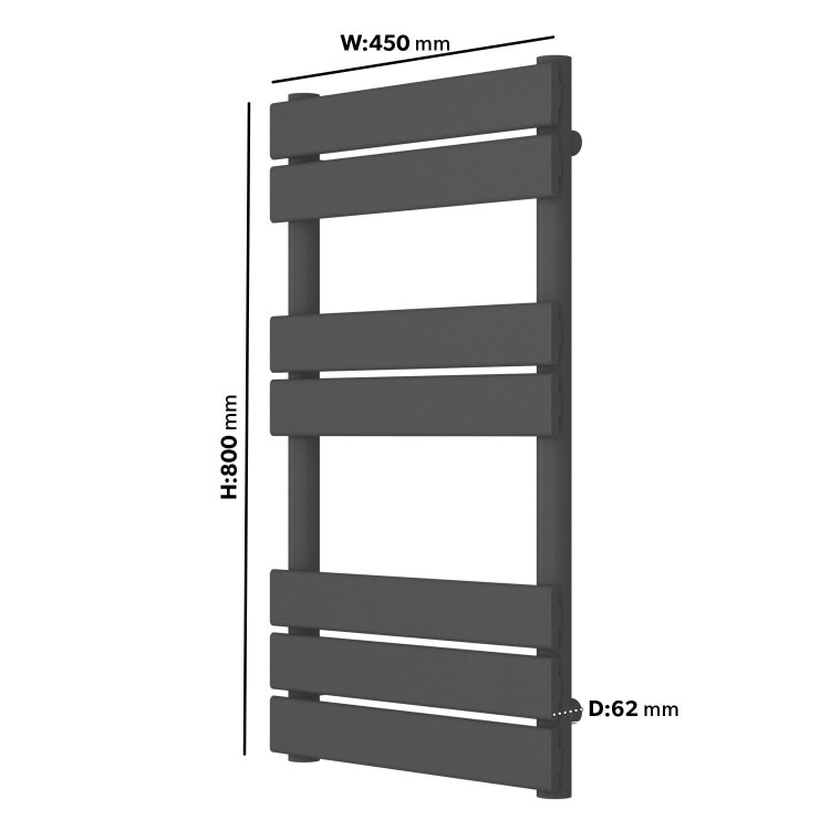 Anthracite Towel Radiator 800 x 450mm - Tundra