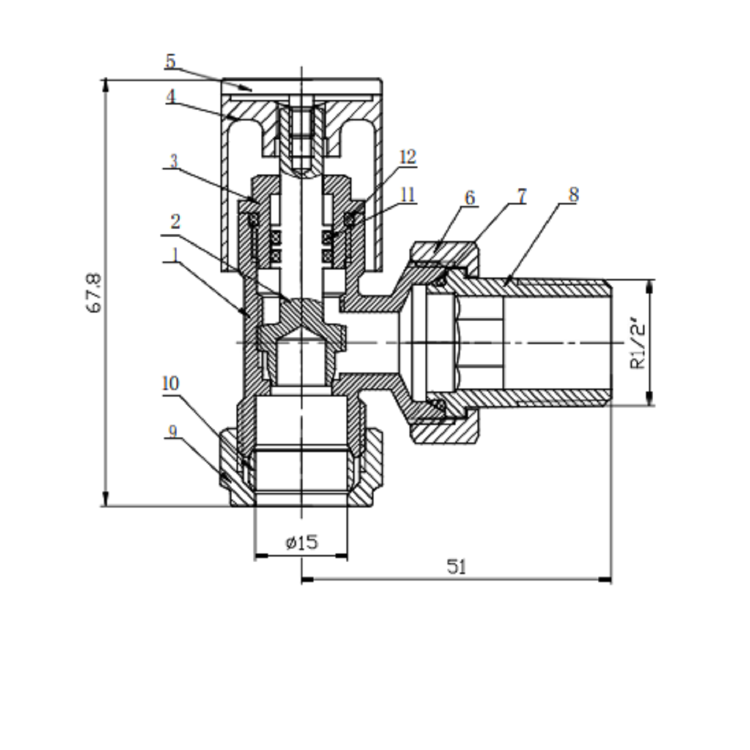 Chrome Round Angled Radiator Valves - For Pipework Which Comes From The Wall