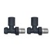 Anthracite Round Straight Radiator Valves - For Pipework Which Comes From The Floor