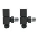 Anthracite Square Angled Radiator Valves - For Pipework Which Comes From The Wall