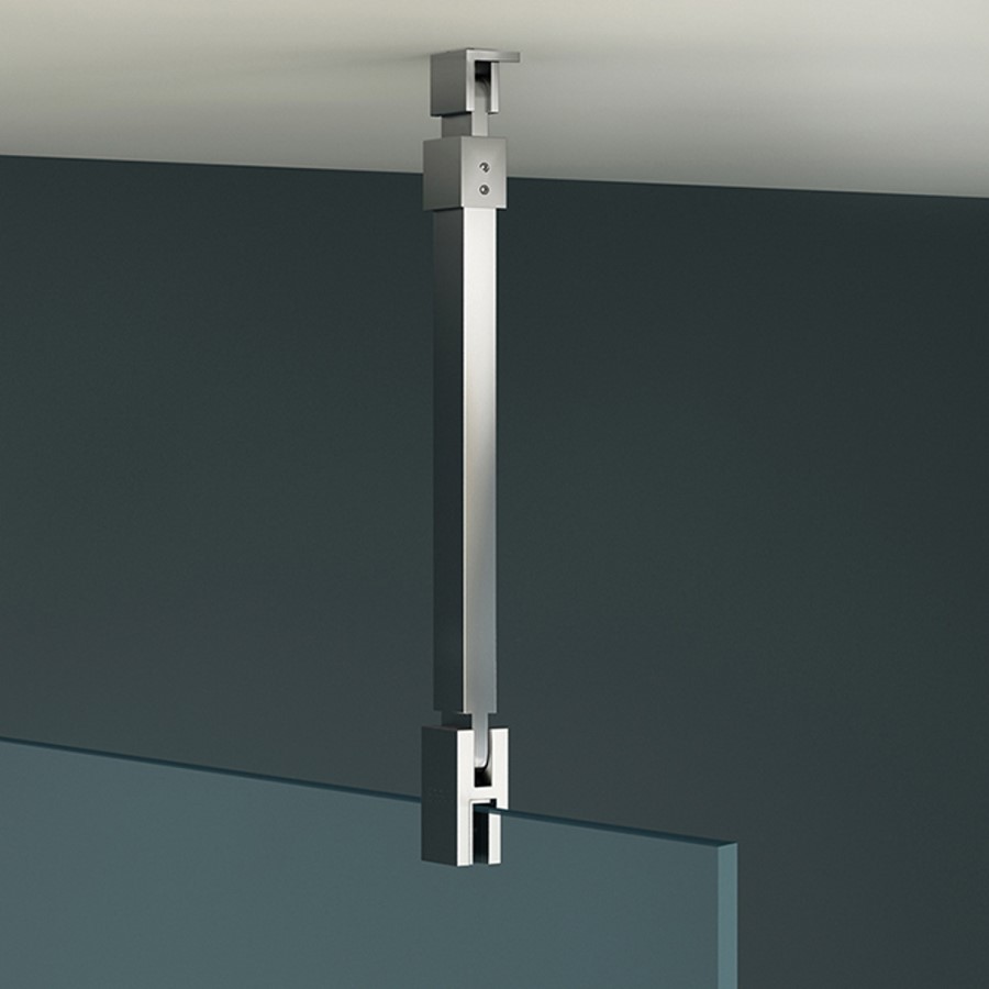 Frameless 745mm Chrome Wet Room Shower Screen with Ceiling Support Bar  - Live Your Colour