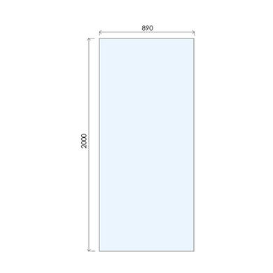 Wetroom Screen with Ceiling Bar 2000 x 900mm - 8mm Glass - Chrome