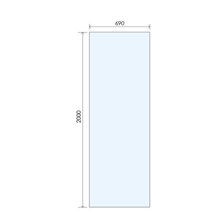 Frameless 700mm Chrome  Wet Room Shower Screen with Wall Support Bar  - Live Your Colour