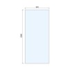 Wetroom Screen with Ceiling Bar 2000 x 900mm - 8mm Glass - Black