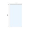 Wetroom Screen with Ceiling Bar 2000 x 1100mm - 8mm Glass - Black