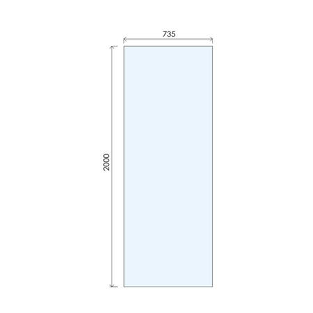 Frameless 745mm Black Wet Room Shower Screen with Wall Support Bar - Live Your Colour