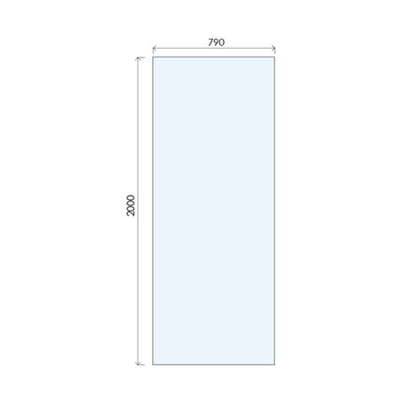 Wetroom Screen with Wall Bar 2000 x 800mm - 8mm Glass - Black