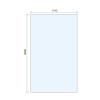 Wetroom Screen with Wall Bar 2000 x 1200mm - 8mm Glass - Black